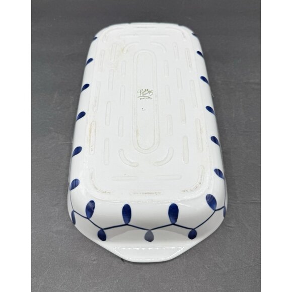 Lyngby Porcelain Blue & White Baking Dish Casserole Denmark 1 Qt Vintage - Picture 3 of 6